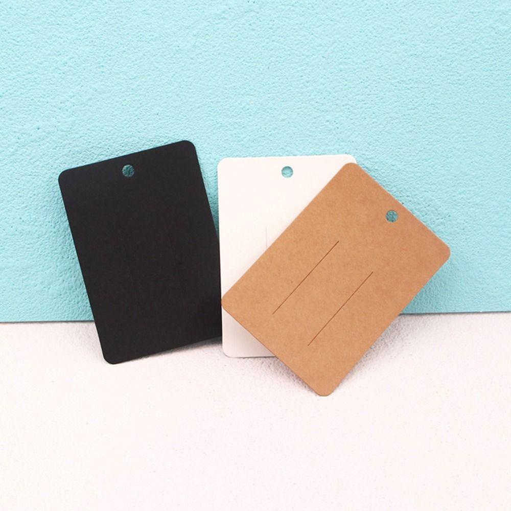 Lily 50PCS Kartu Kemasan Jepit Kraft Paper 7cm*10cm Ornamen Tag Gantung Transparan