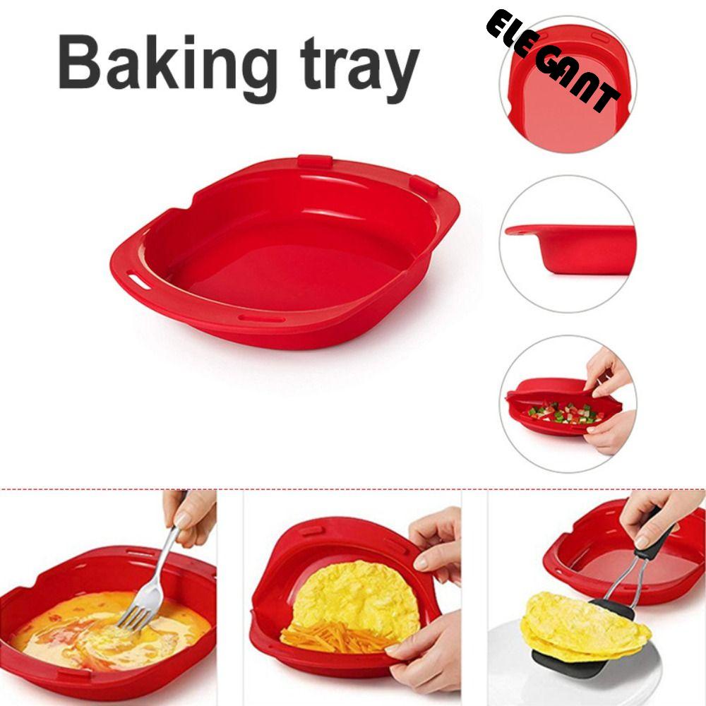 [Elegan] Egg Fryer Nyaman Sederhana Alat Omelet Aksesoris Masak Dapur Microwave Oven Egg Roll Maker