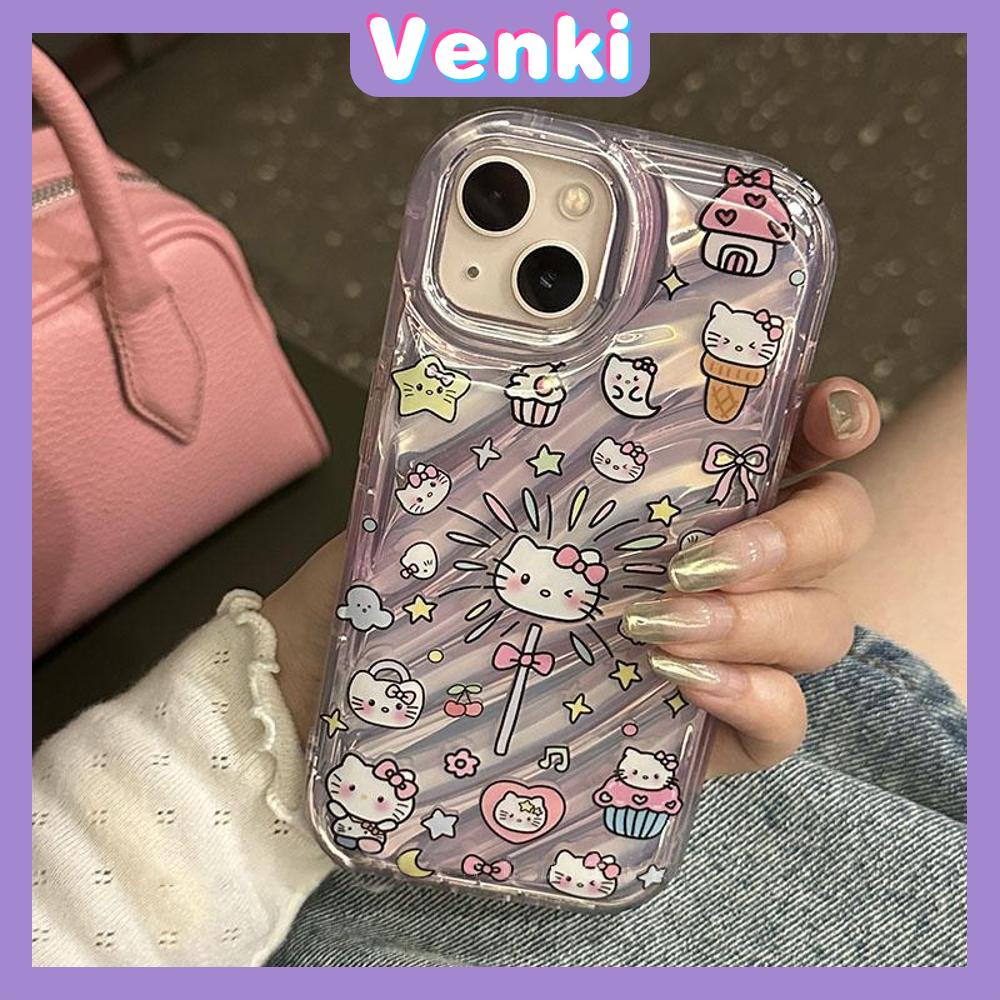 VENKI - Untuk iPhone 11 iPhone Case Laser Reflektif Bening Phone Case TPU Lembut Shockproof Airbag Ponsel Case Lucu Kompatibel dengan iPhone 14 13 Pro max 12 Pro Max XR XR 7 8Plus