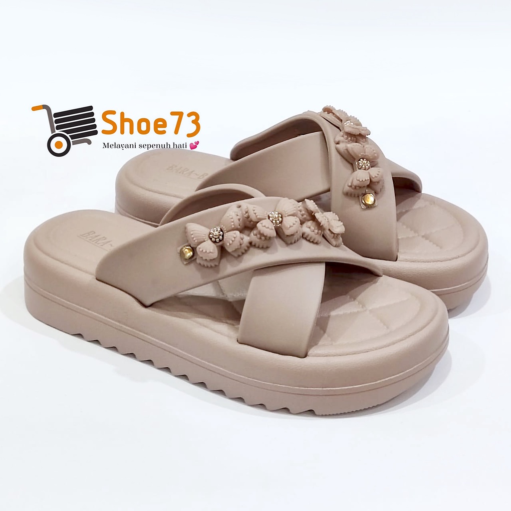 BARA-BARA JSL 2208 V25 NEW SIZE 36-40 ORIGINAL l Sandal Selop Silang Jelly Wanita l Sendal Kokop Cewek Impor