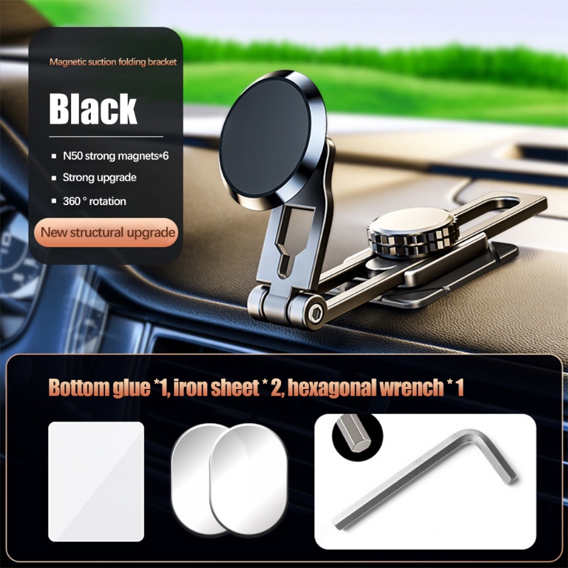 Dudukan Ponsel Magnet Portabel/Sudut Adjustable Universal Dashboard Mobil Self-Adhesive Magnetic Extendable Phone Stand