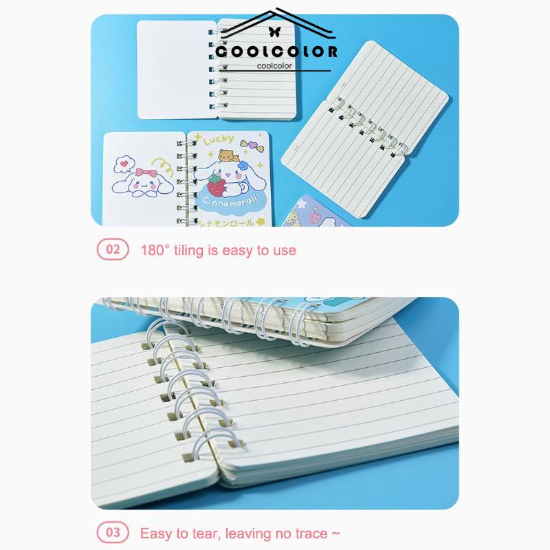 COD❤️A7 Cute Mini Coil Notebook Kartun Kuromi Girly Notepad Portable Portable Small Diary- cl