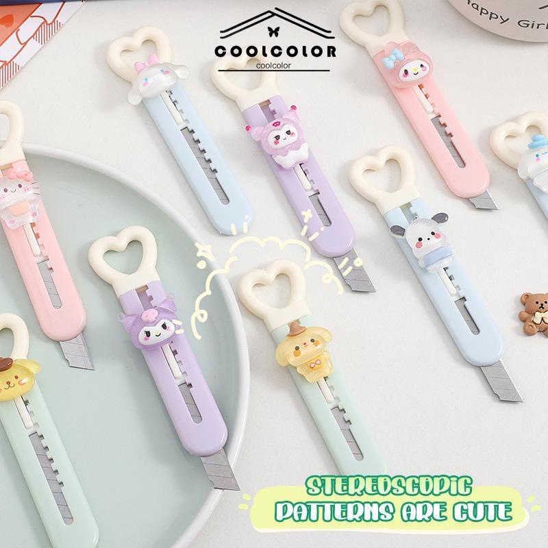 COD❤️Mini Pemotong Kertas Rumah Tangga Alat Pembuka Paket Siswa Buatan Tangan Cutter Cute Heart Art Cutter- cl