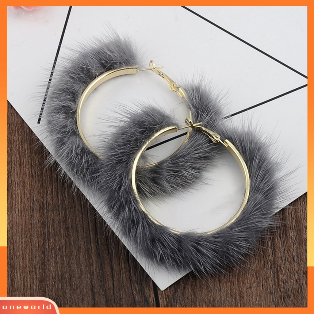 [WOD] 1pasang Anting Hoop Bentuk Bulat Mewah Berlebihan Geometri Semua Cocok Anting Lingkaran Untuk Pakaian Sehari-Hari