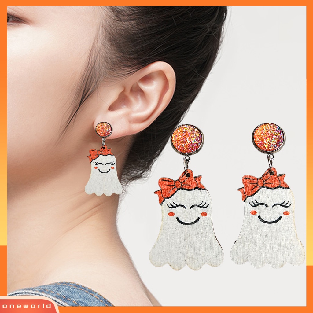 [WOD] 1pasang Anting Kreatif Indah Pengerjaan Halus Dekorasi Halloween Anting Labu Lucu Untuk Pesta