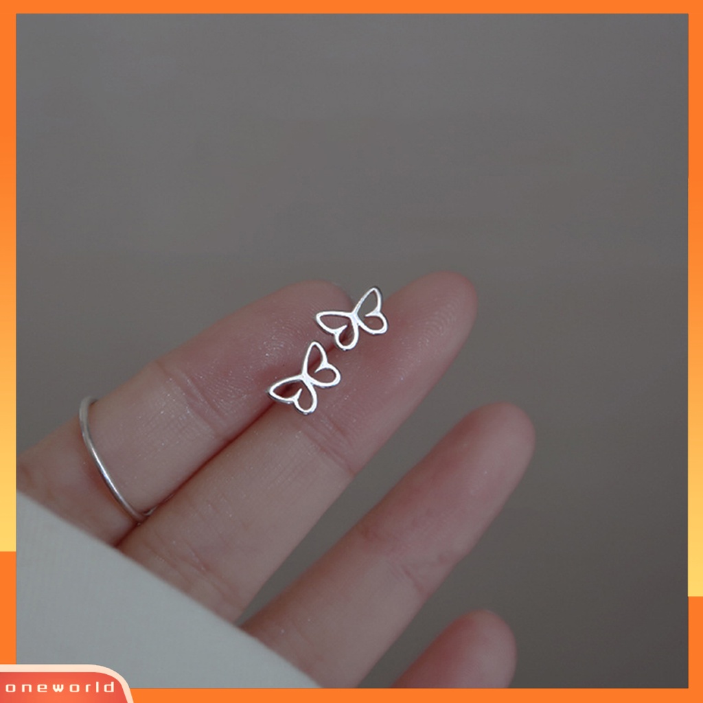 [WOD] 1pasang Anting Pejantan Kilau Terang Melubangi Geometris Electroplating Anti-Alergi Dekorasi Perhiasan Hadiah Kupu-Kupu Ganda Pentagram Cinta Hati Segitiga Wanita Ear Studs