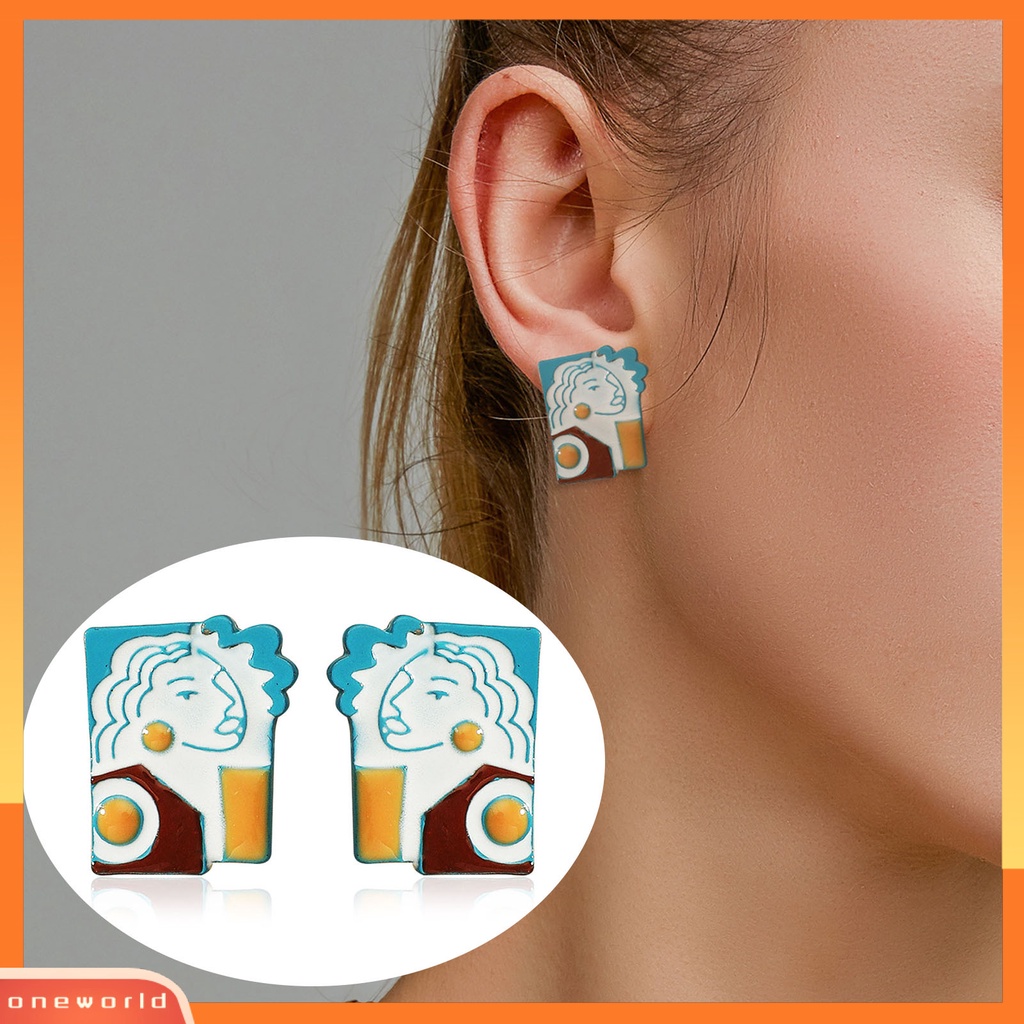 [WOD] Ear Studs Berlebihan Fashion Perhiasan Alloy Potrait Maya Motif Kurban Anting Untuk Pesta