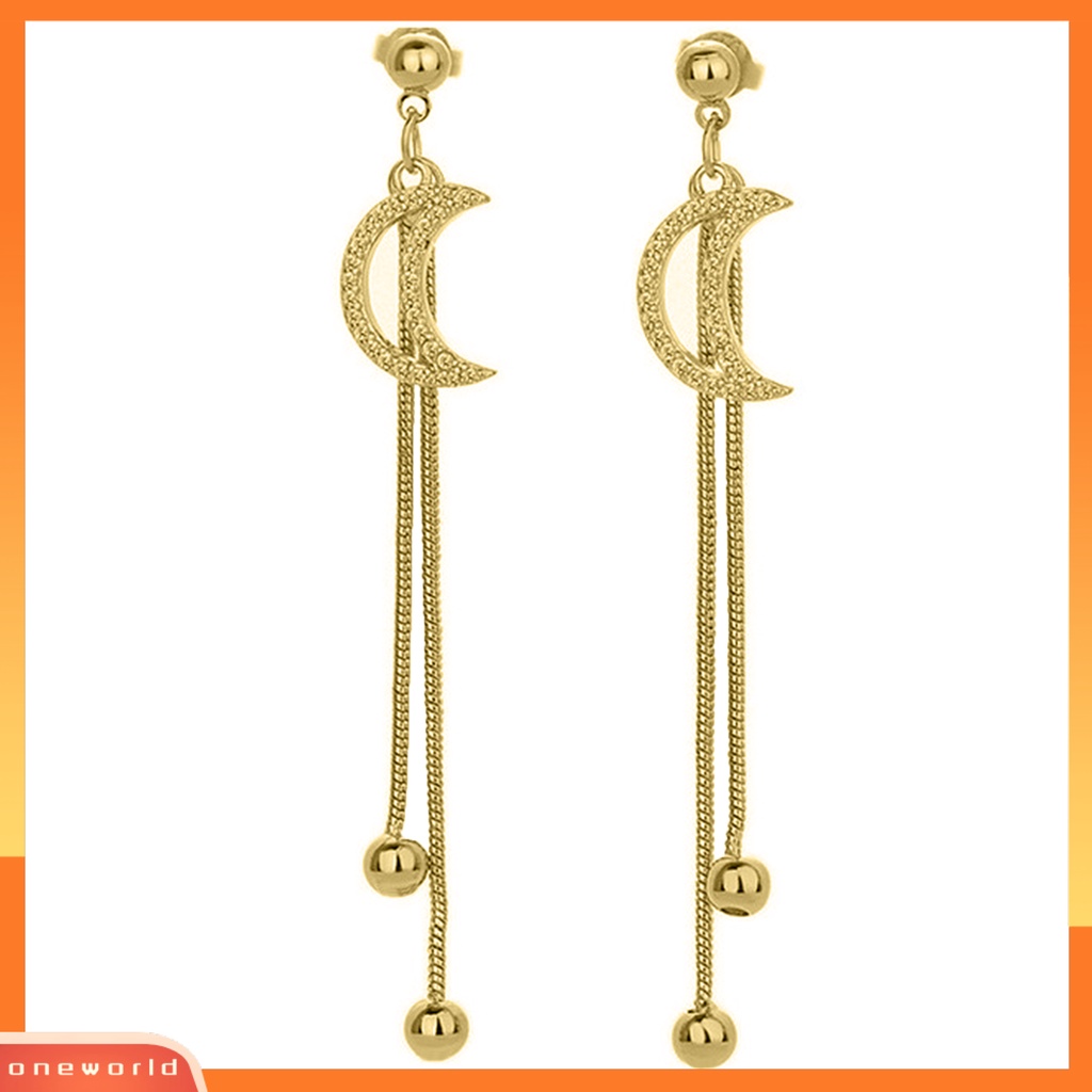[WOD] 1pasang Anting Rumbai Electroplate Anti Gores Hias Berkilau Berlian Imitasi Perhiasan Earring Studs Perlengkapan Gaun