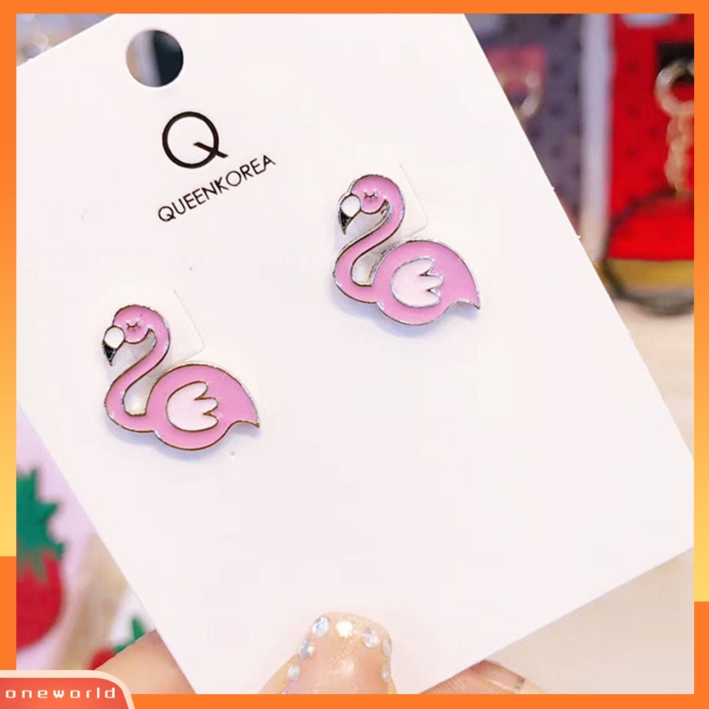 [WOD] Flamingo Lucu Alpukat Es Krim Stud Anting Wanita Pesta Club Perhiasan Hadiah