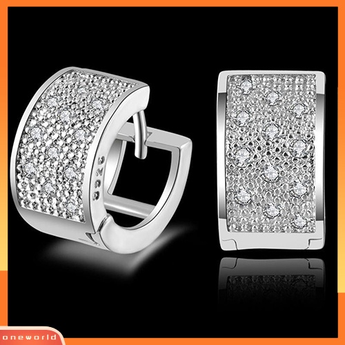 [WOD] Fashion Wanita Kristal925 Sterling Silver Ear Studs Hoop Earrings Perhiasan