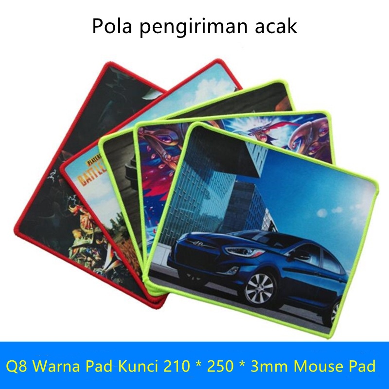 Kain tahan air jahitan 250*300*3mm mouse pad, tepian benang berwarna lembut dan kain halus yang tahan lama alas mouse