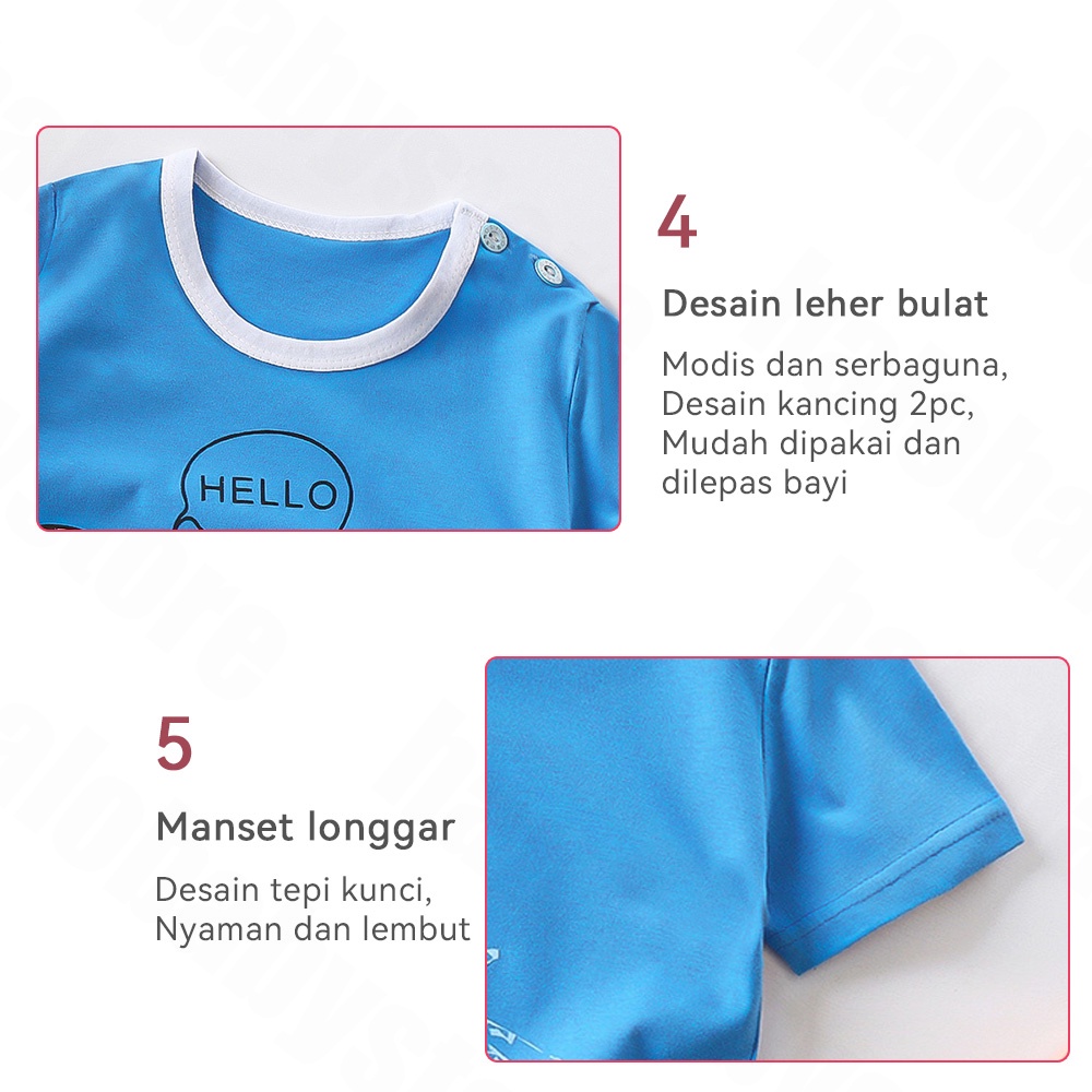 Halo Baby 1-4 Tahun Baju Bayi / Baju Kaos Anak/T-shirt anak Lengan Pendek/Kaos Anak Laki Laki Perempuan