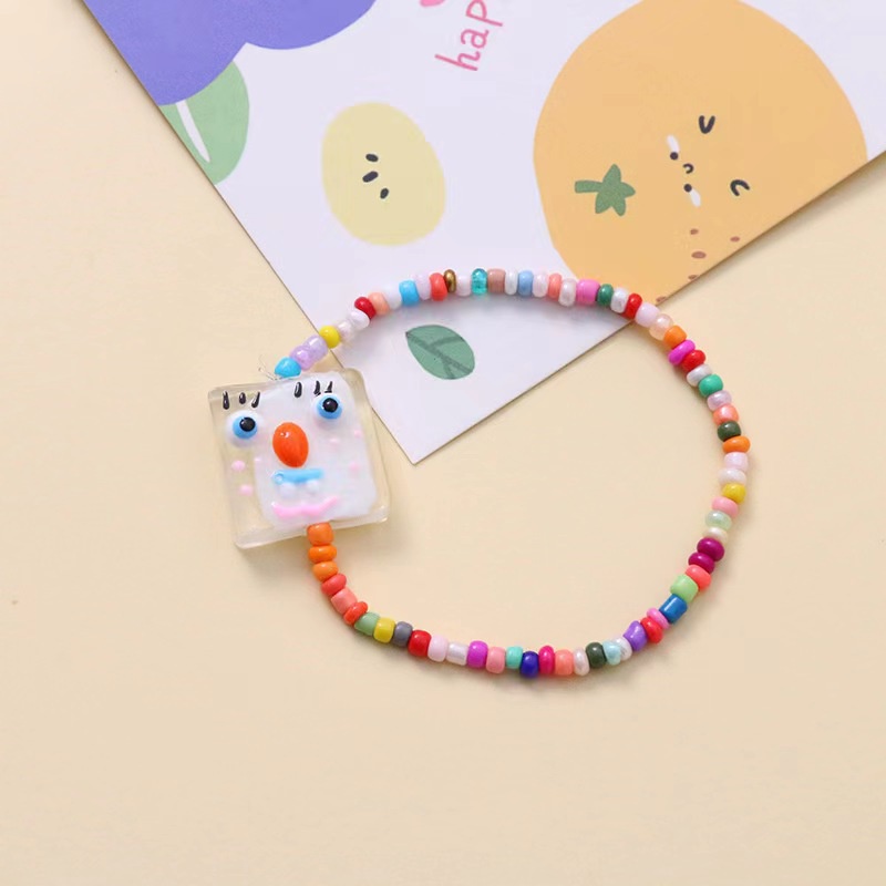 Kartun Monster Kecil Warna-Warni Gelang Manik-Manik Perempuan Korea ns Kecil Segar Manis Temperamen Gelang Pacar Pasangan Gelang