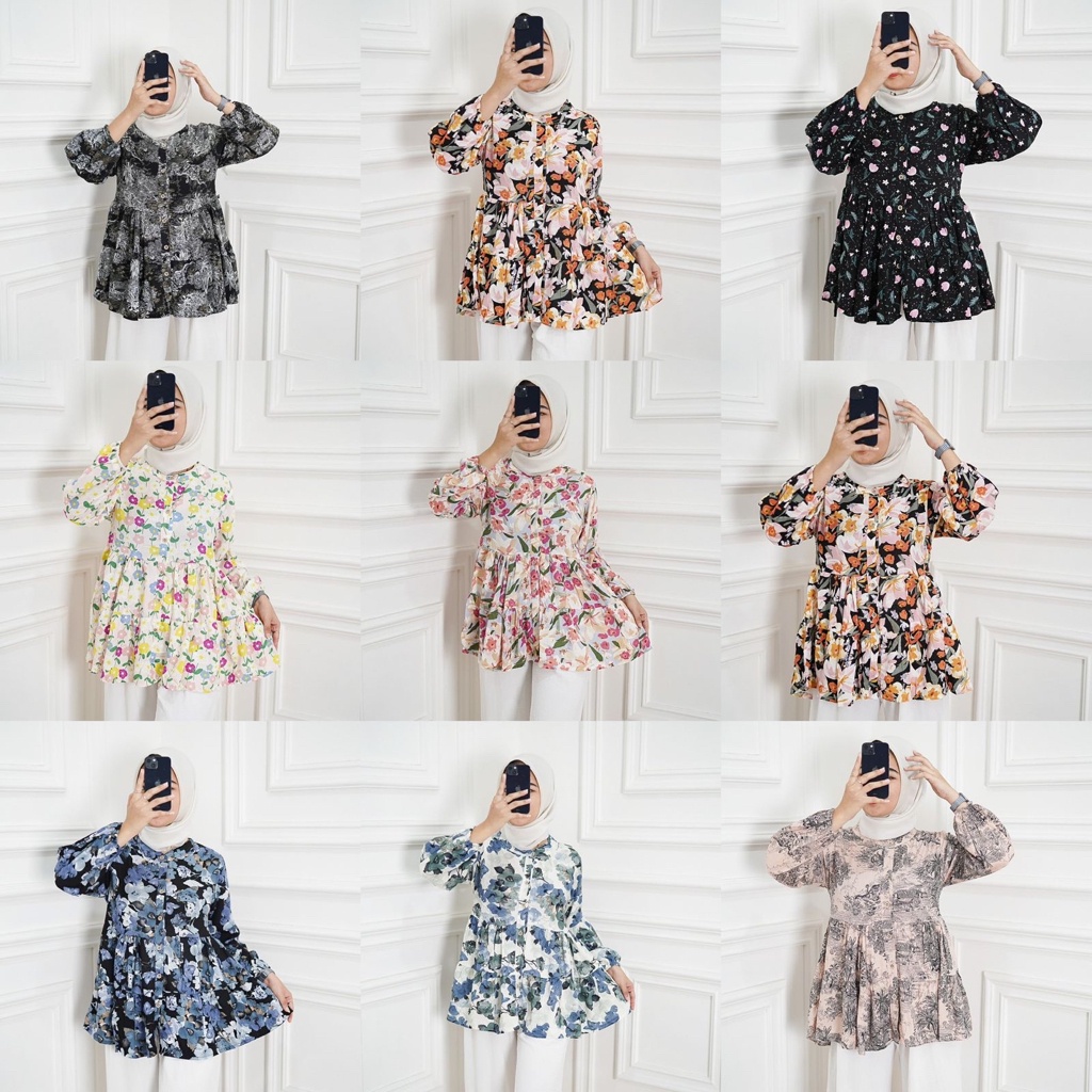 BEFAST - ZFS OOTD WANITA BLOUSE XEYNA / LIMITED AIKO PREMIUM RAYON / Blouse Wanita Terbaru / Fashion kekinian remaja ABG Trendy / Atasan Lengan Panjang Wanita / Outfit Daily Wanita Hijab / Blouse Motif flower