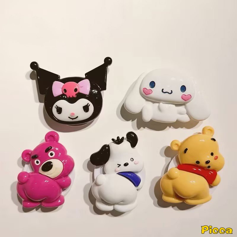 3d DIY Kartun Lucu Strawberry Bear Manyo Winnie The Pooh Bracket Phone Grip Holder Ring Universal Scalable Phone Stand Holder Korea Lovely SpongeBob Patrick Star Melody Pochacco