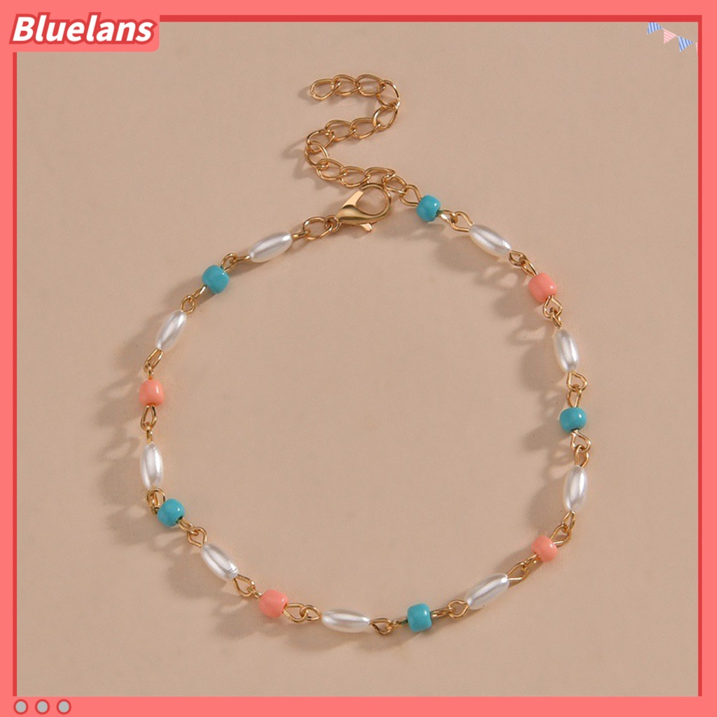[BLS] Pesona Gelang Kaki Manik-Manik Warna-Warni Tidak Luntur Adjustable Dipanjangkan Rantai Indah Menghias Kepribadian Kaki Perhiasan Kaki Barefoot Gelang Perhiasan Aksesori