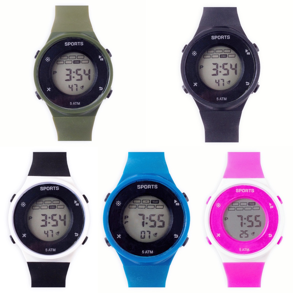 COD✅ Jam Tangan Digital Pria Wanita Anti Air Sport Rubber Bulat Fashion Watch   S1294