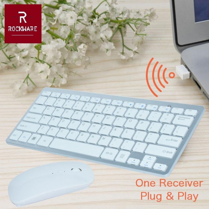 AKN88 - ROCKWARE RW-C9 - Keyboard Mouse Wireless Combo - Thin Slim Design