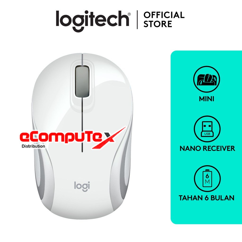 LOGITECH M187 MOUSE WIRELESS MINI PORTABLE – ORIGINAL RESMI