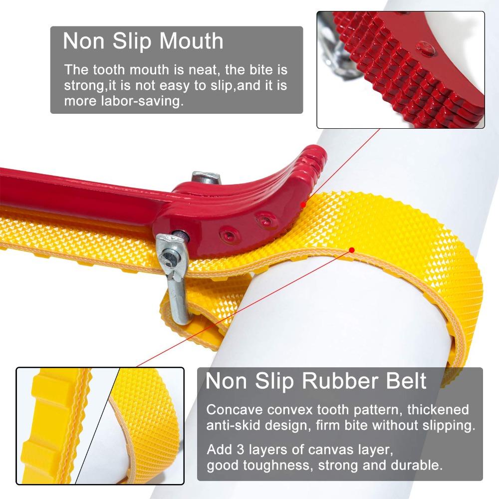 Kunci Pipa Tutup Toples Universal Mengencangkan Gembur Saringan Minyak Puller Strap Spanner Rubber Strap Wrench