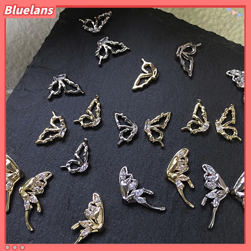 [BLM] 1pc Pesona Kuku Cubic Zirconia Shiny Tiga Dimensi Glitter Anti Jatuh DIY Nail Art Hadiah Butterfly Splicing Wing Nail Art Perhiasan Untuk Wanita