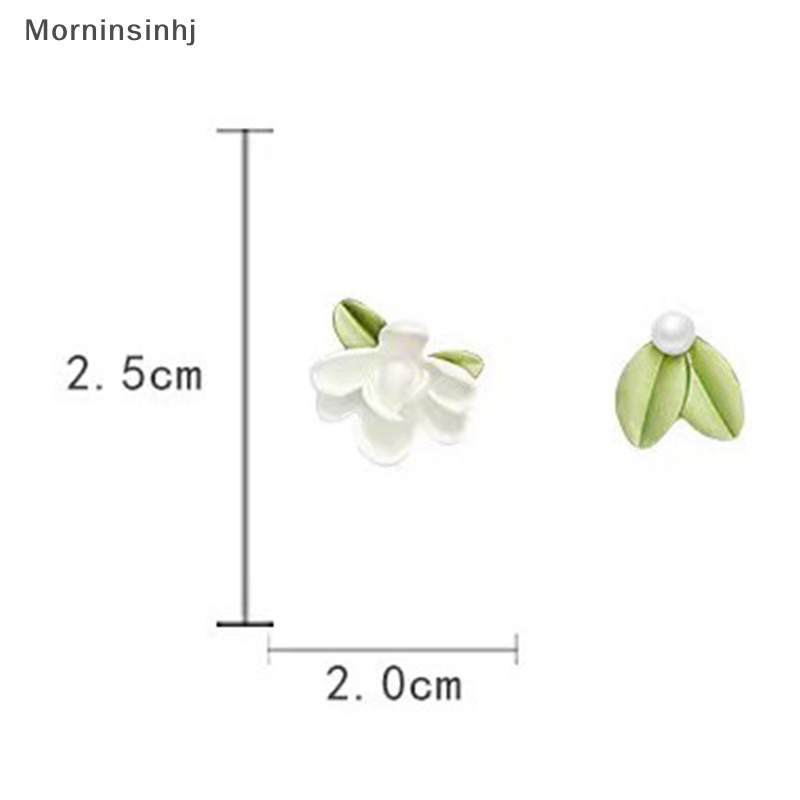 Mornin 1pasang Asimetri Mutiara Imitasi Stud Earrings Gardenias Earrings Ins Gaya Gadis Fashion Temperamen Perhiasan Anting Wanita id