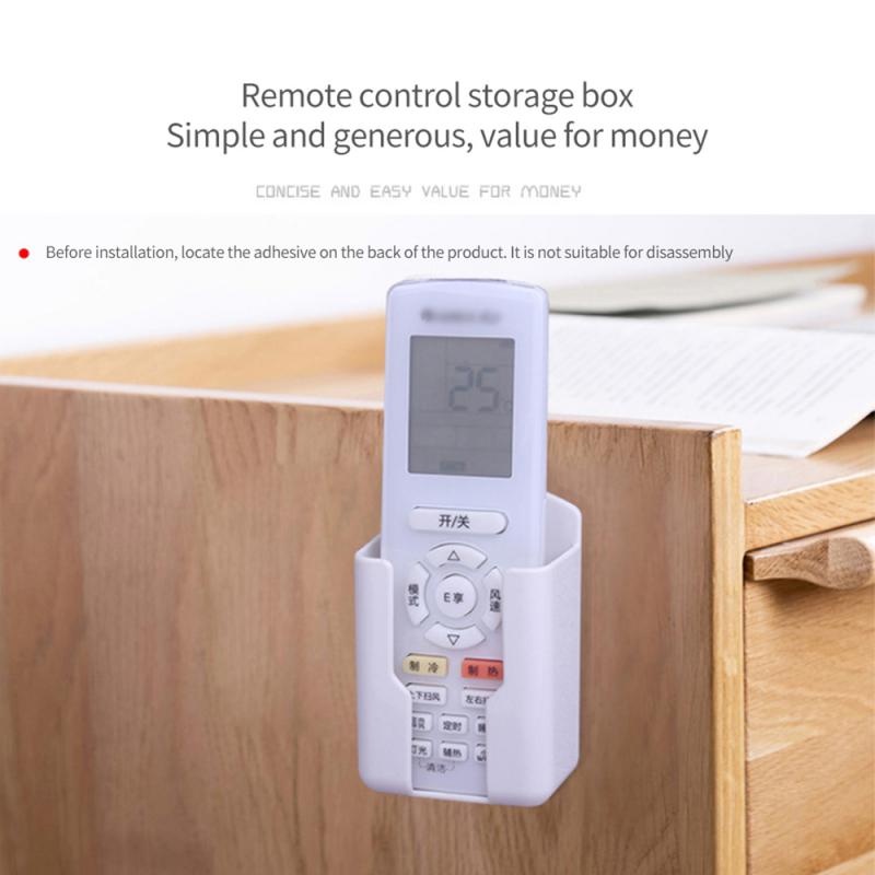 Kotak Penyimpanan Remote Control ABS Tempel Dinding Portable/ Self Adhesive No Punching Charger Holder/ Rumah Serbaguna Benda Kecil Organize Case