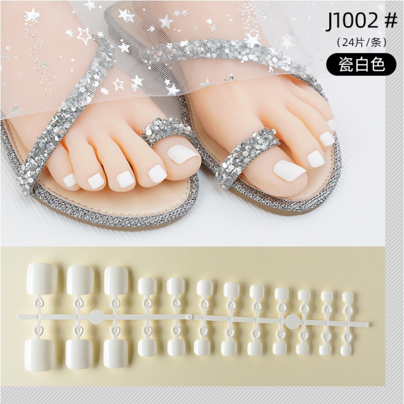 24pcs Kuku Jari Kaki Fake Nails Tahan Air Kuku Palsu Kaki Fashion  Wanita Kode J1001-J1016