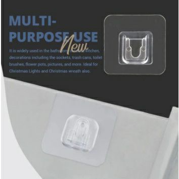 COD - SM88 - SEPASANG GANTUNGAN TEMPEL MAGIC HOOK TRANSPARAN PEREKAT DINDING SOCKET TRANSPARAN TEMPEL 1 SET