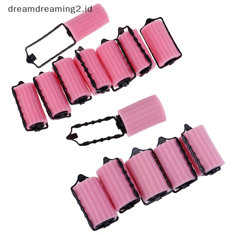 (drea) 6 /8Pcs Spons Busa Bantalan Diy Styling Rambut Rol Pengeriting Pembuat Twist Tool //