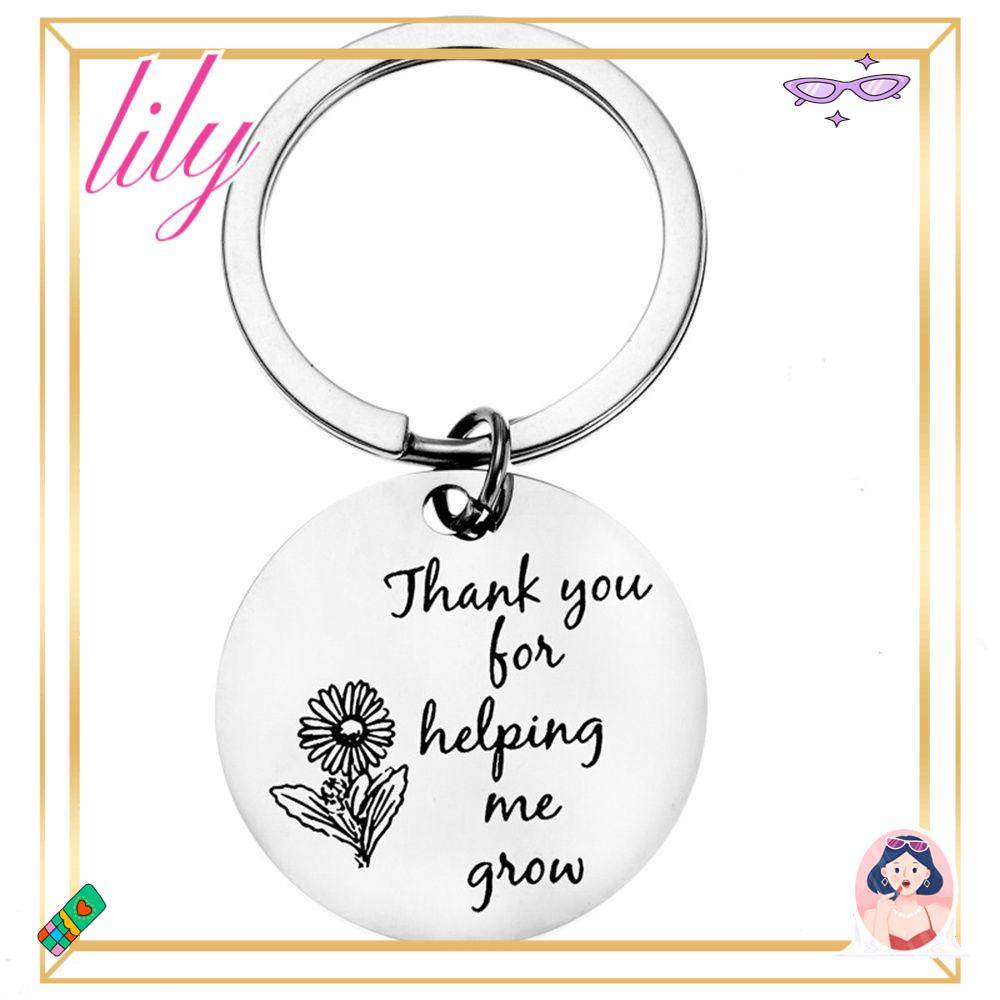 Lily Teacher Keychain Liontin Aksesoris Terima Kasih Perhiasan Guru Key Chain