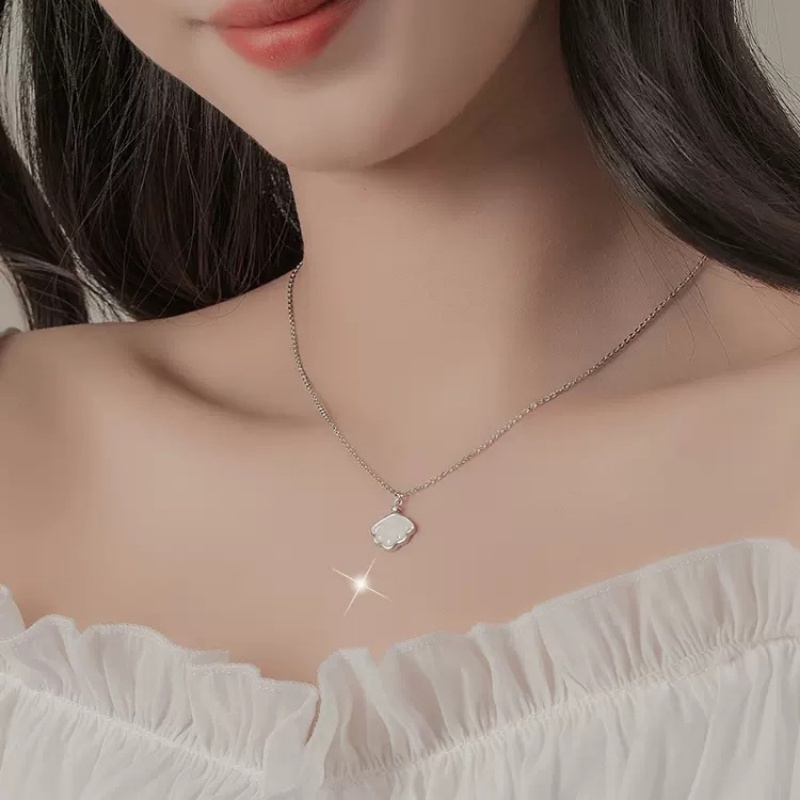 Ahellogirl A Shell Kalung Perempuan S925 Sterling Silver Temperamen Kepribadian Hadiah Untuk Pacar Kekasih Hadiah Perhiasan Kerang Panjang