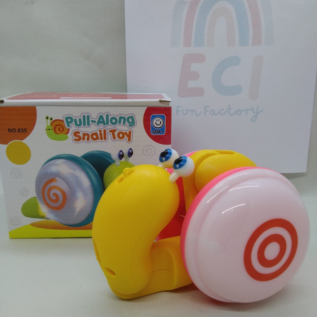Mainan Siput  Tarik impor. Snail Toy,Pull Along, Bekicot, Keong.
