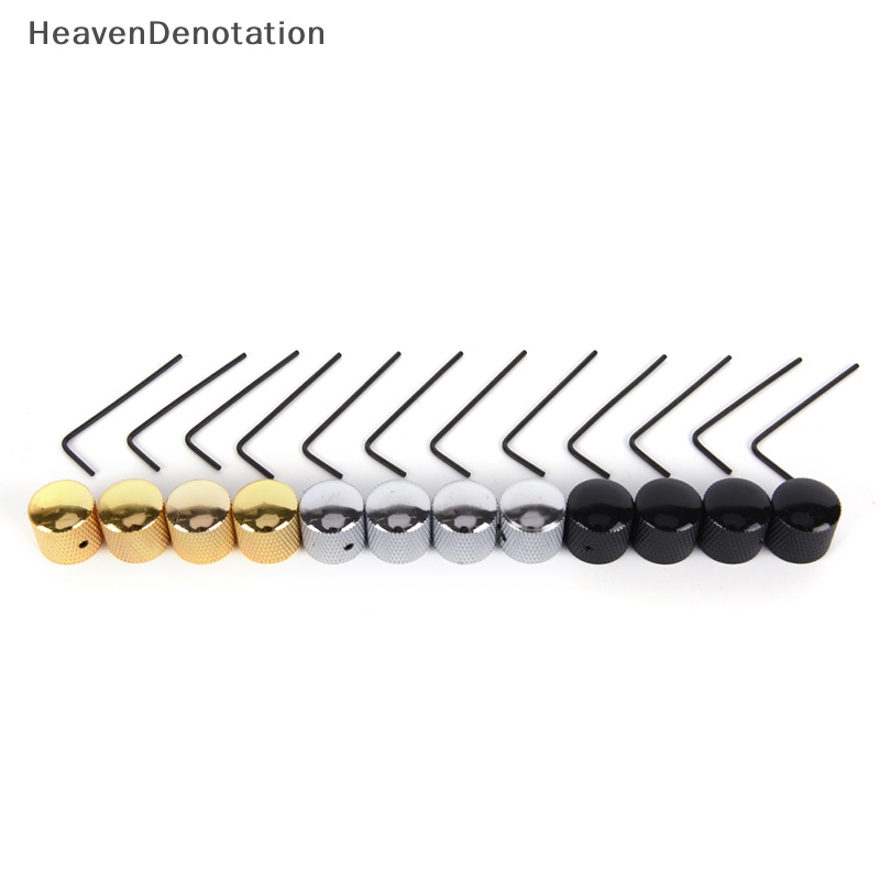 [HeavenDenotation] 4pcs Tombol Kontrol Nada Volume Gitar Bass Elektrik Metal Dome Knobs +Wrench HDV
