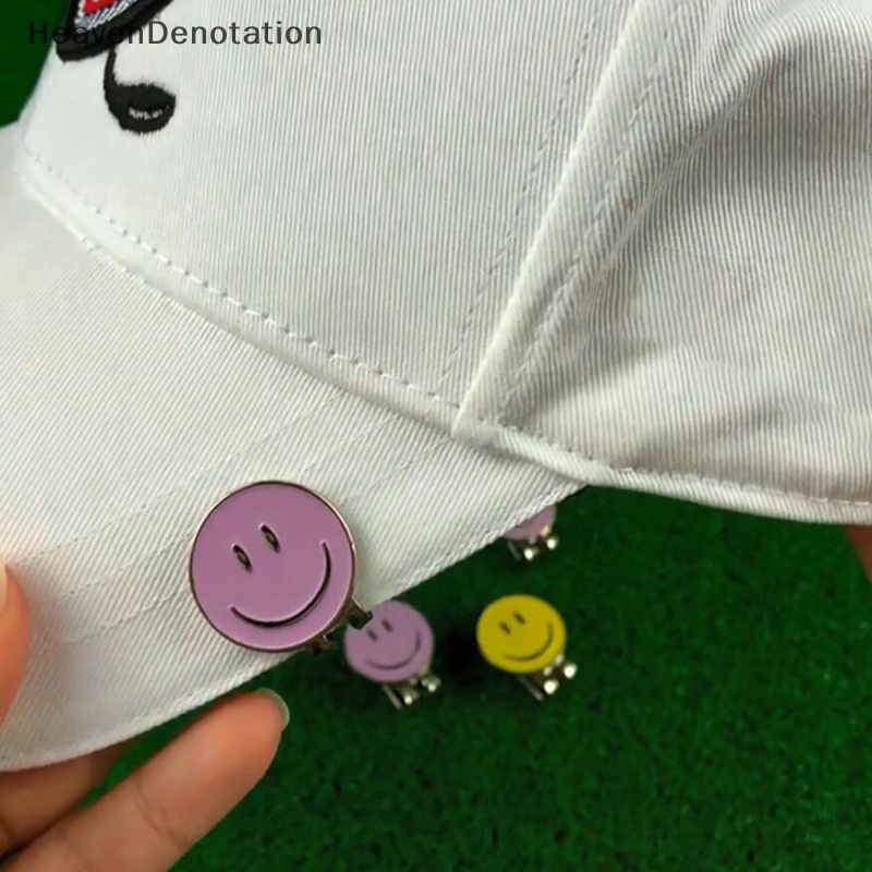 [HeavenDenotation] 1pcs Kokoh Wajah Senyum Paduan Magnetik Topi Klip Tanda Bola Golf Aksesoris Golf HDV