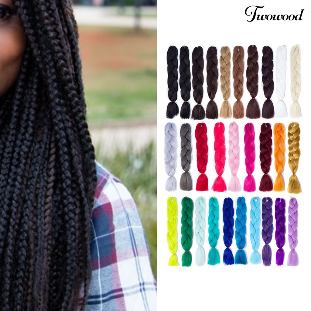 Twowood Wig Rambut Gimbal Panjang Tahan Panas Serat Sintetis Exquisite Twist Braiding Wig Untuk Wanita