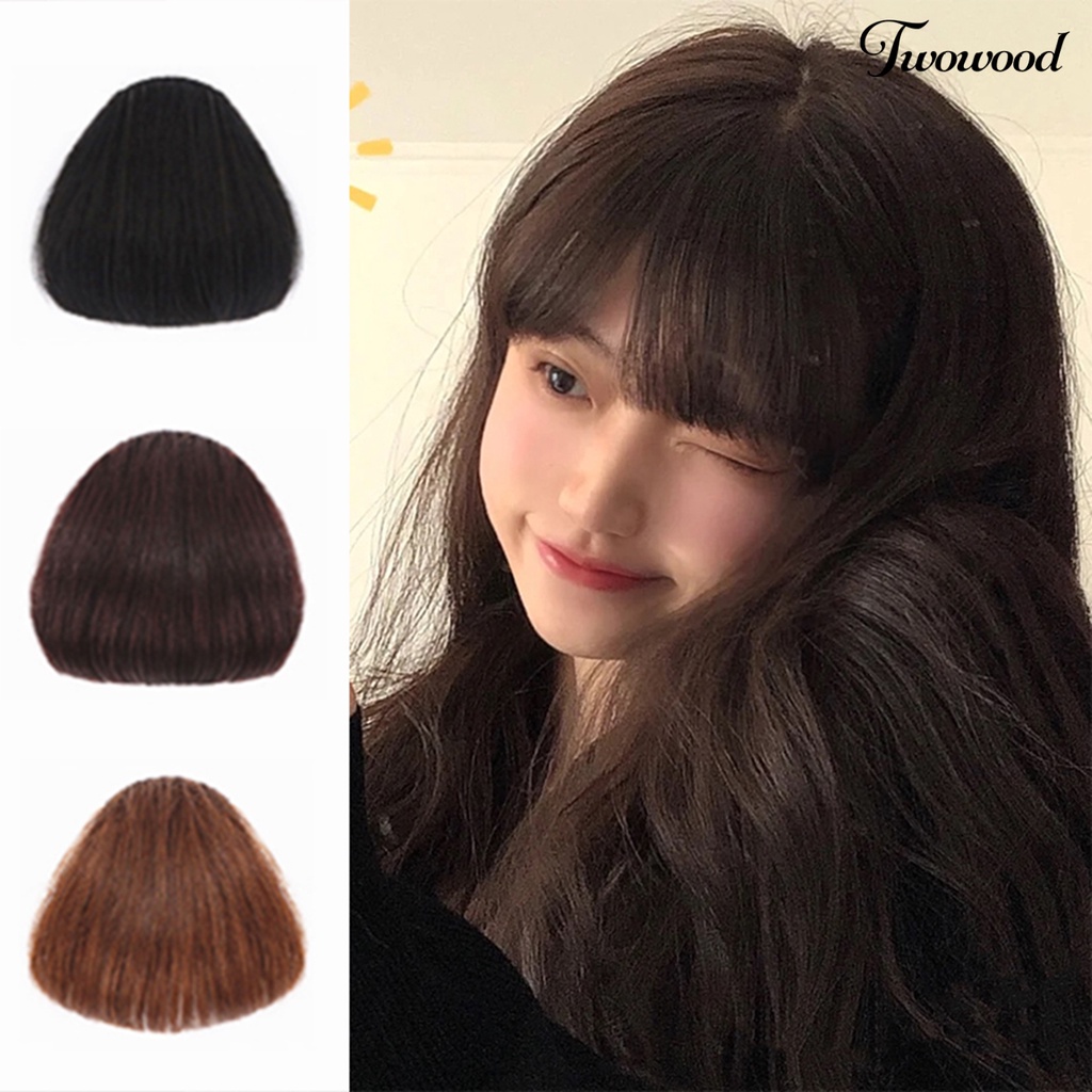 Twowood Wig Breathable Halus Serat Suhu Tinggi Tumpul Depan Fringe Wig Untuk Anak Perempuan