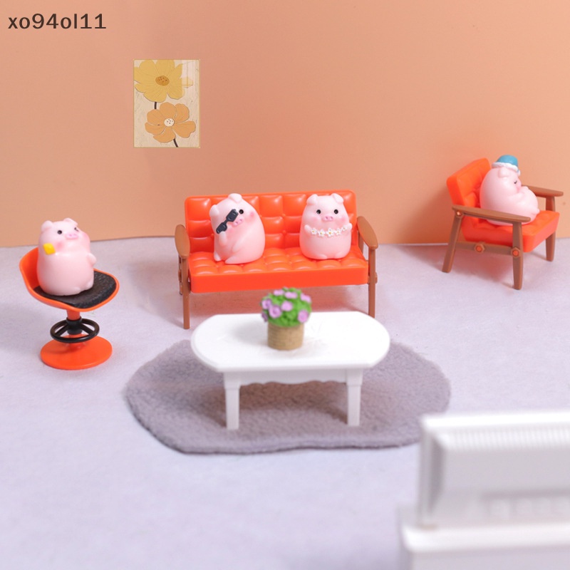 Xo Patung Babi Mini Lucu Peri Ornamen Taman Hewan Celengan Mikro Patung Miniatur Meja Desk Dekorasi Rumah OL