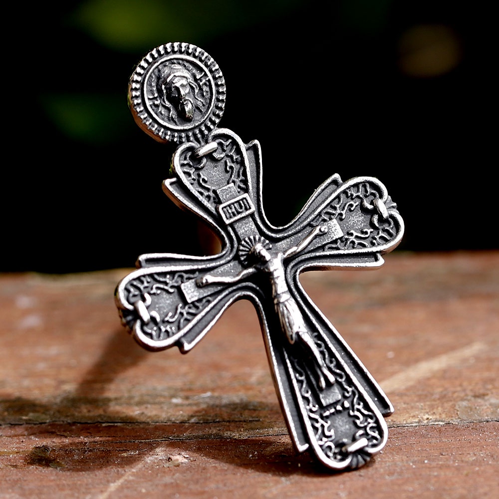 Desain Baru Christ Jesus Pendant Perhiasan Kalung Rantai Liontin Salib Orthodox Timur