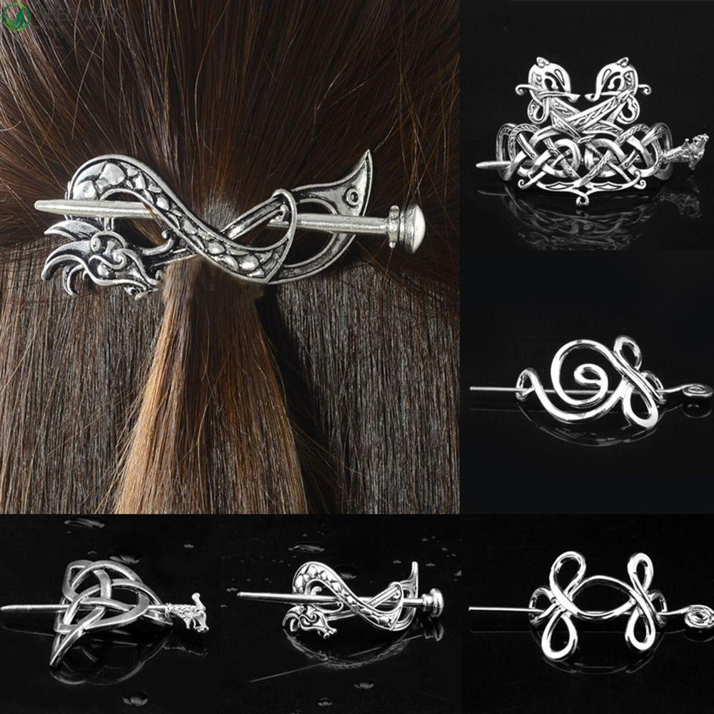 Needway Logam Rambut Stik Fashion Hanfu Hiasan Kepala Vintage Rambut Klip Hiasan Kepala Untuk Pria Rambut Insert Celtics Knot Untuk Wanita Rambut Garpu