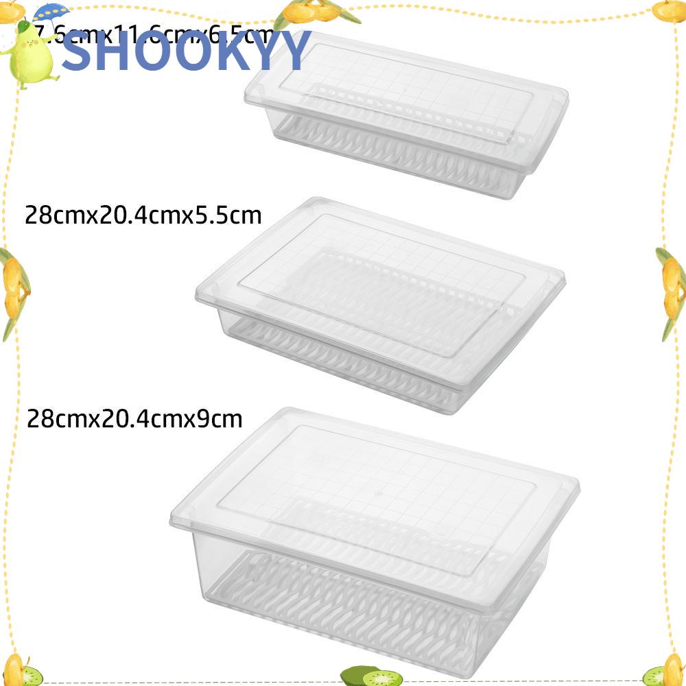 Chookyy Drain Storage Box Transparan Kulkas Seal Pack Perlengkapan Dapur Wadah Drainase