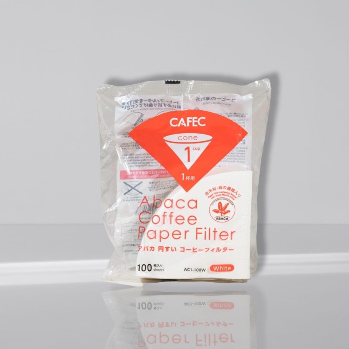 

N.E.W Cafec Abaca AC1-100W Filter Paper V60 01 White isi 100pcs - 100 pcs