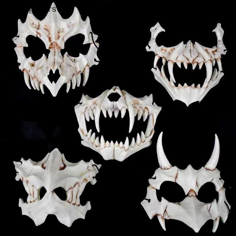 Rsid Span-new Halloween Demon Mask Carnival Werewolf Skull Mask Kostum Cosplay Topeng Wajah Jelly