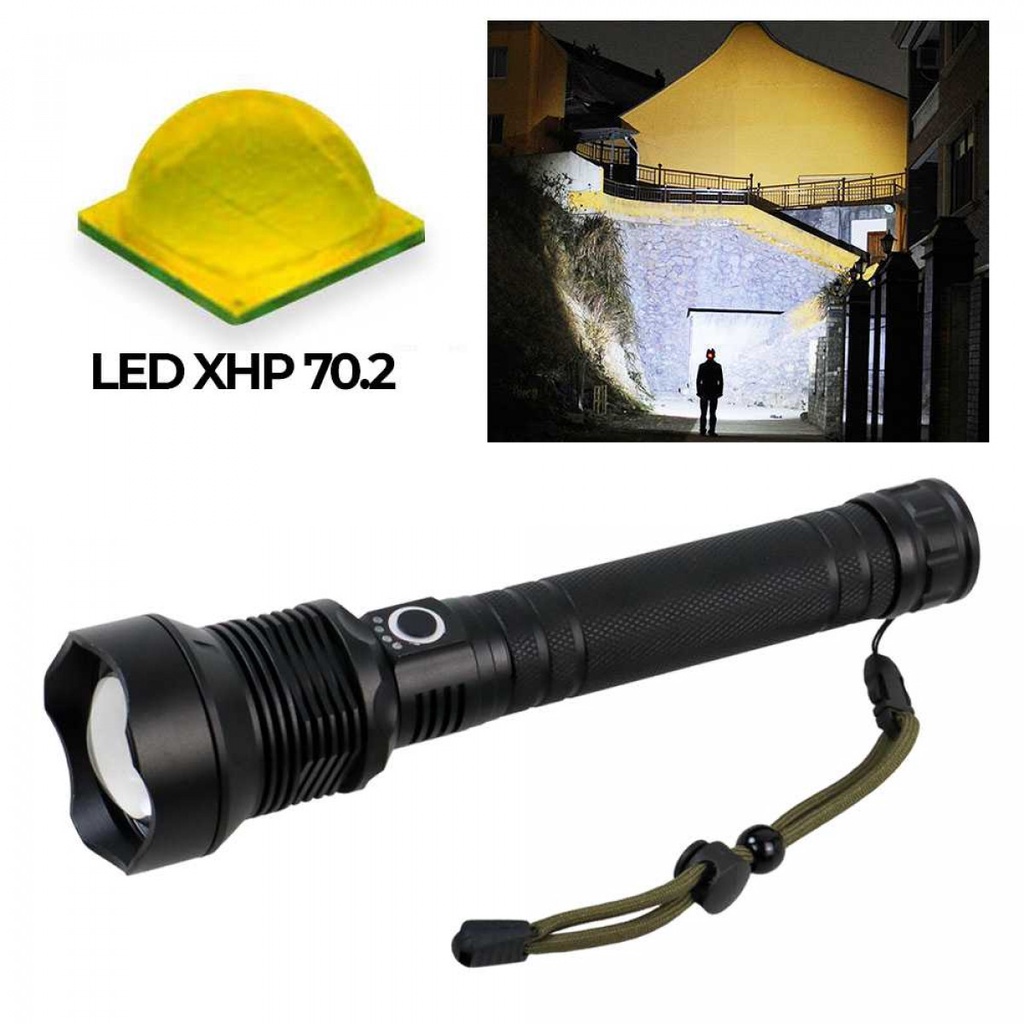 TaffLED Senter LED Jarak Jauh Super Terang Recharger Waterproof