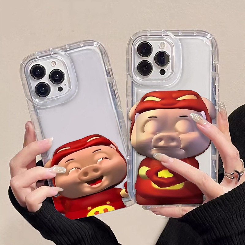 IPHONE Cute Couple Pigs Silikon Soft Case Kompatibel Untuk Iphone14 13 11 12 Pro XS Max X XR 7 +8 Plus Casing Ponsel TPU Shockproof Cover