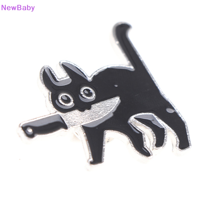 Newbaby Kartun Kreatif Kucing Hitam Pemodelan Pop Enamel Pin Kerah Lencana Bros Perhiasan ID