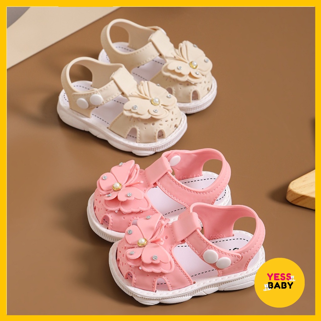 [COD] YESSBABY BUTIE Sandal Flat BUTTERFLY Anak Perempuan Lucu Lembut Import Termurah Kekinian Sendal Casual