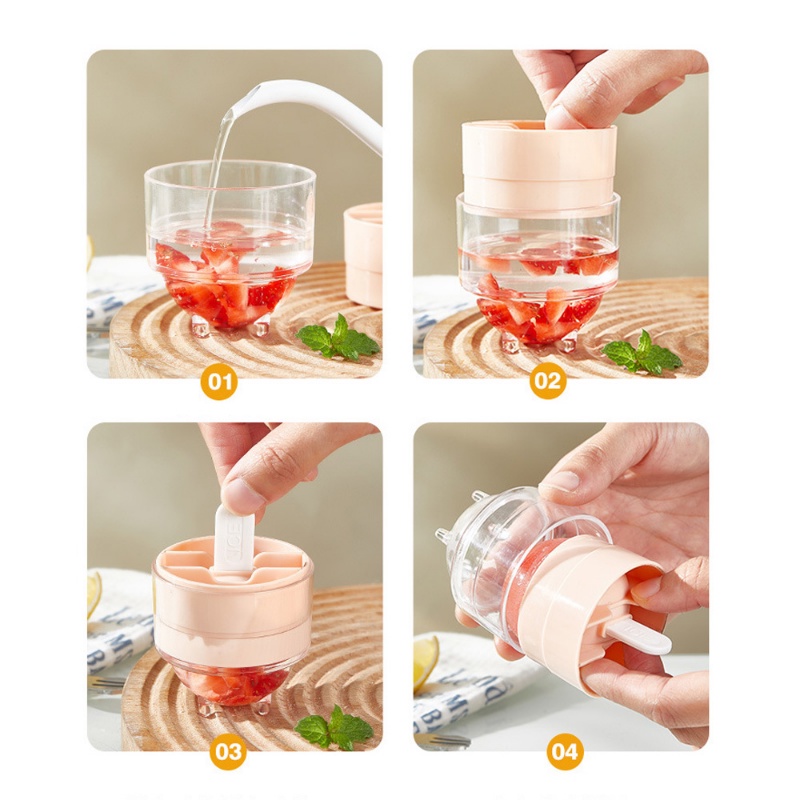 [Fitur] Lollipop Icy Sphere Freezing Cup Popsicle Ice Hoki DIY Cetakan Musim Panas Buah Puding Membuat Cetakan Mudah-demoulding Ice Ball Kotak Dengan Tutup