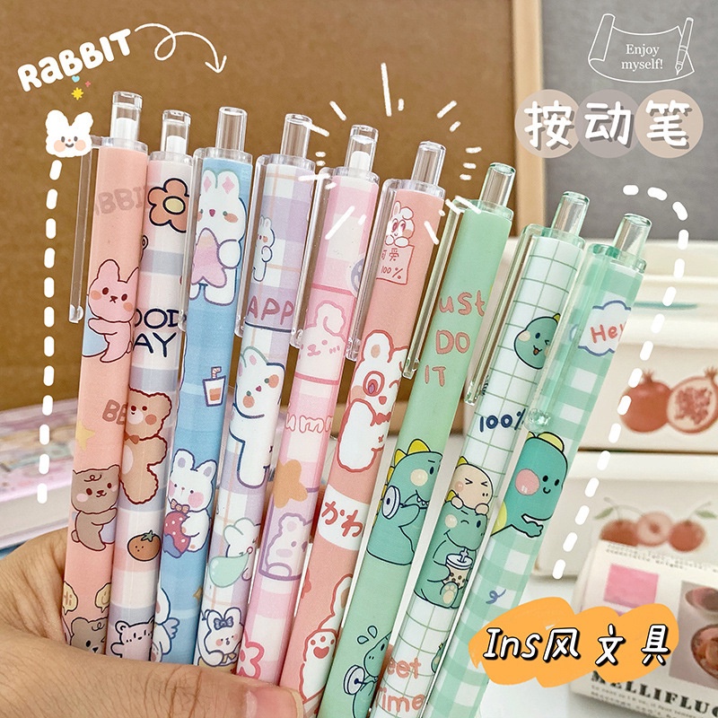 (Pimenova) Alat Tulis Kawaii Korea Lucu Gel Pena Pena Kreatif Jepang  Pena Alat Tulis Korea Hitam