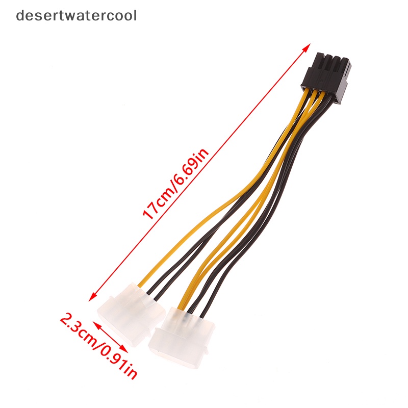 Deid 1Pc 17cm Dual 4Pin Ke 8Pin Kartu Video Kabel Daya Grafis Power Extension Cord Martijn